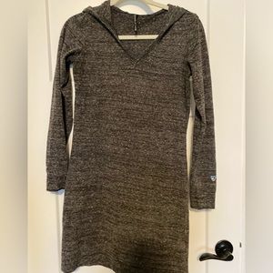 Kuhl hooded V‎ Neck sweater dress, dark grey  women’s size XS